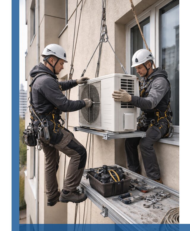 Перенос внешнего блока кондиционера в Майкопе с монтажом и крепежом