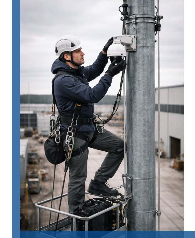 Профессиональная установка видеокамер на мачте в Майкопе