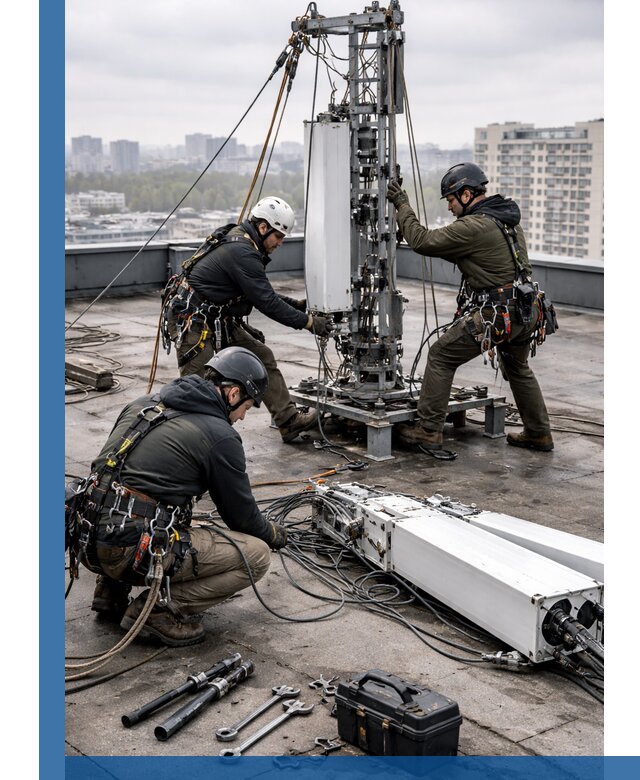 Демонтаж антенн на крыше зданий в Майкопе с гарантией