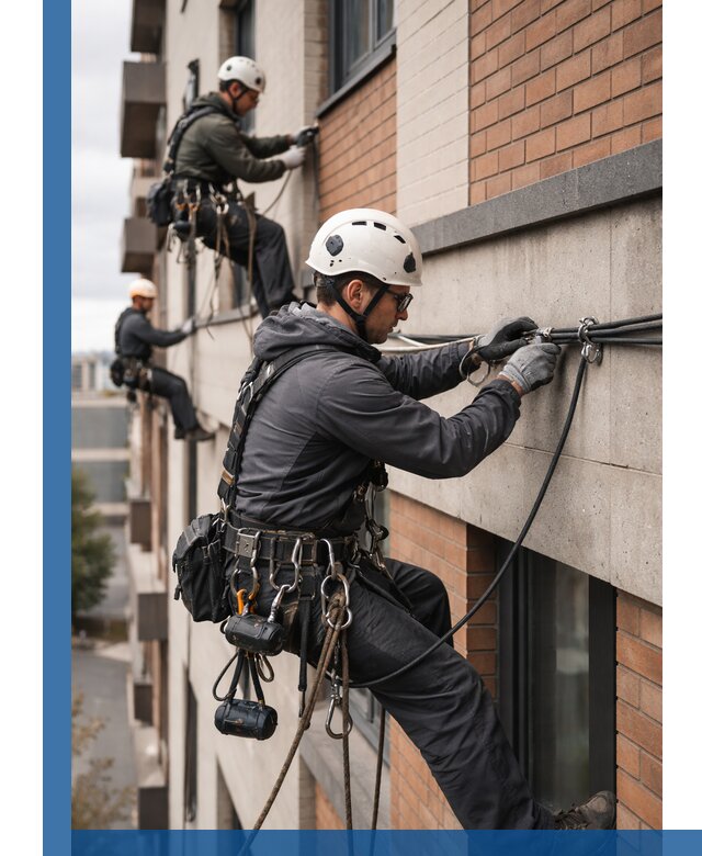 Крепление кабеля на фасаде монтаж и крепеж в Майкопе