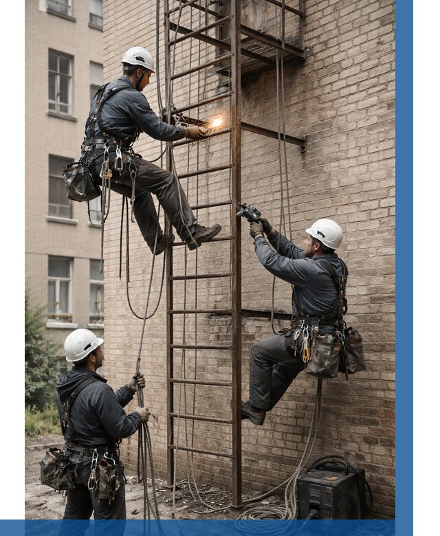 Ремонт пожарной лестницы в Майкопе от 7582 р. | ВЫСОТНИК-Мкп