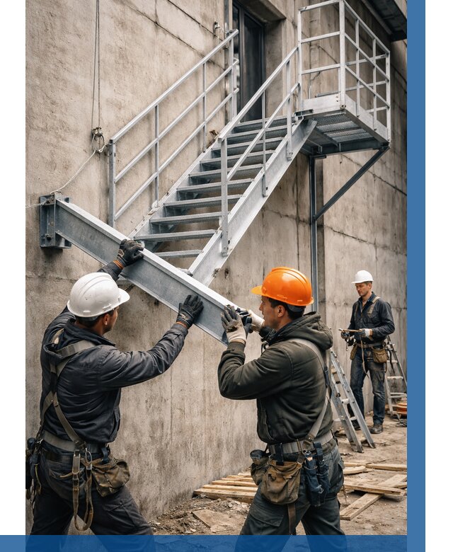 Монтаж металлических лестниц в Майкопе от 15164 р. | ВЫСОТНИК-Мкп