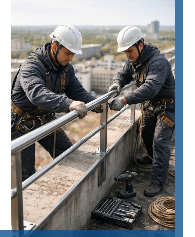 Монтаж перил на высоте в Майкопе от 2527 р. | ВЫСОТНИК-Мкп