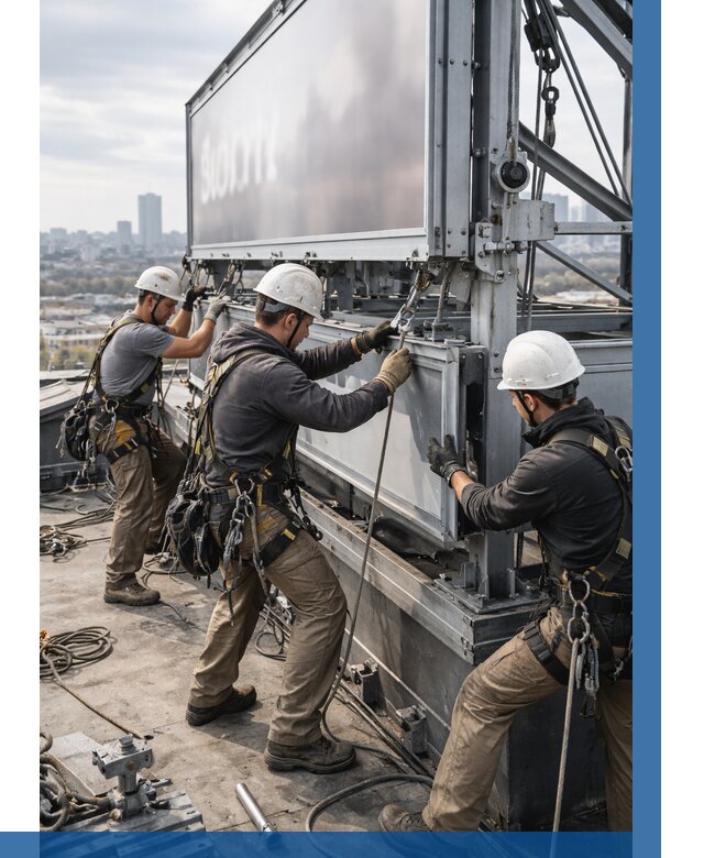 Монтаж крышной рекламной конструкции в Майкопе от 60654 р.|ВЫСОТНИК-Мкп