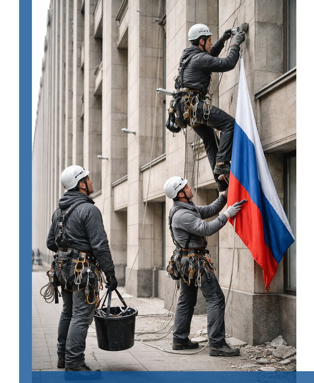 Профессиональная установка флагов на фасаде в Майкопе