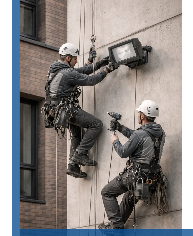 Профессиональный монтаж фасадных прожекторов в Майкопе под ключ