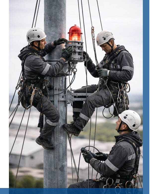 Монтаж заградительных огней в Майкопе от 8593 р. | ВЫСОТНИК-Мкп