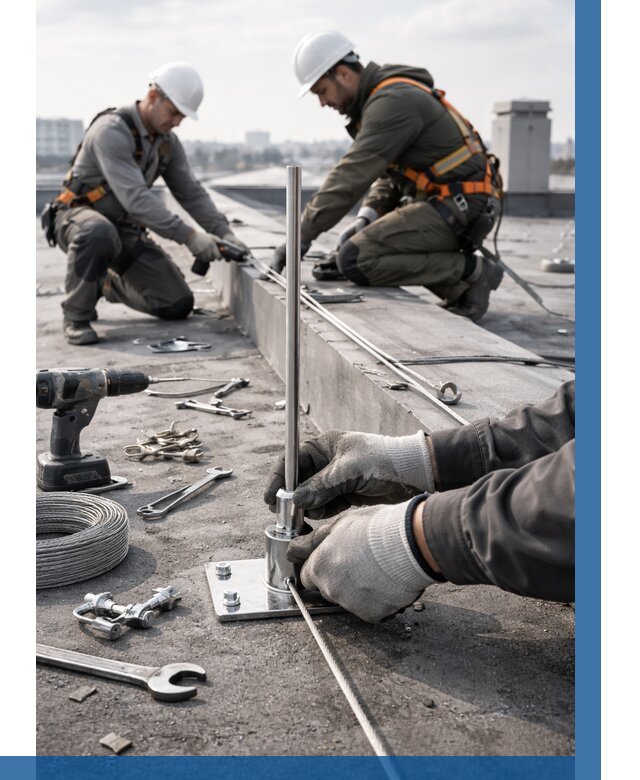 Монтаж молниезащиты на кровле в Майкопе цена от 25273 р. | ВЫСОТНИК-Мкп