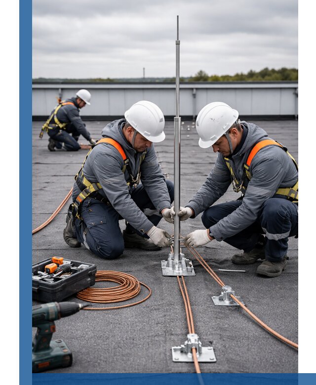 Монтаж молниезащиты на кровле в Майкопе под ключ с гарантией