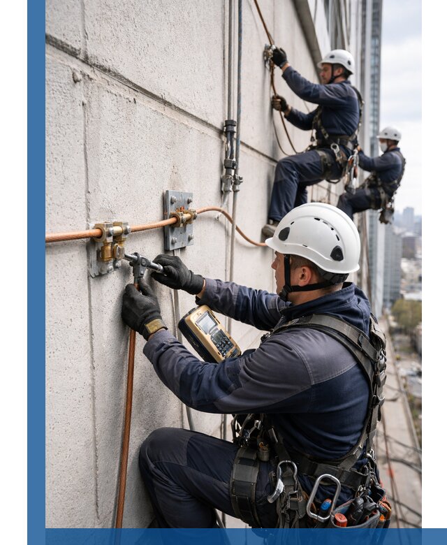 Монтаж системы заземления здания и молниезащиты в Майкопе