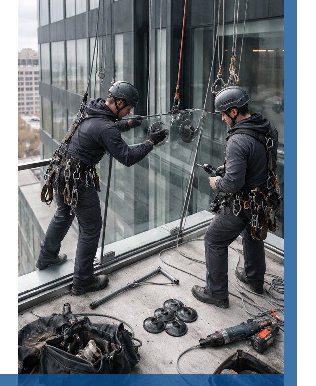 Монтаж стеклянных ограждений в Майкопе от 2527 р. | ВЫСОТНИК-Мкп