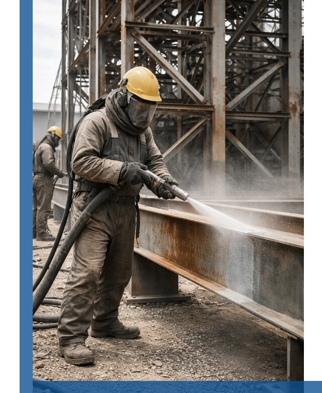 Пескоструйная очистка металлоконструкций в Майкопе промышленная