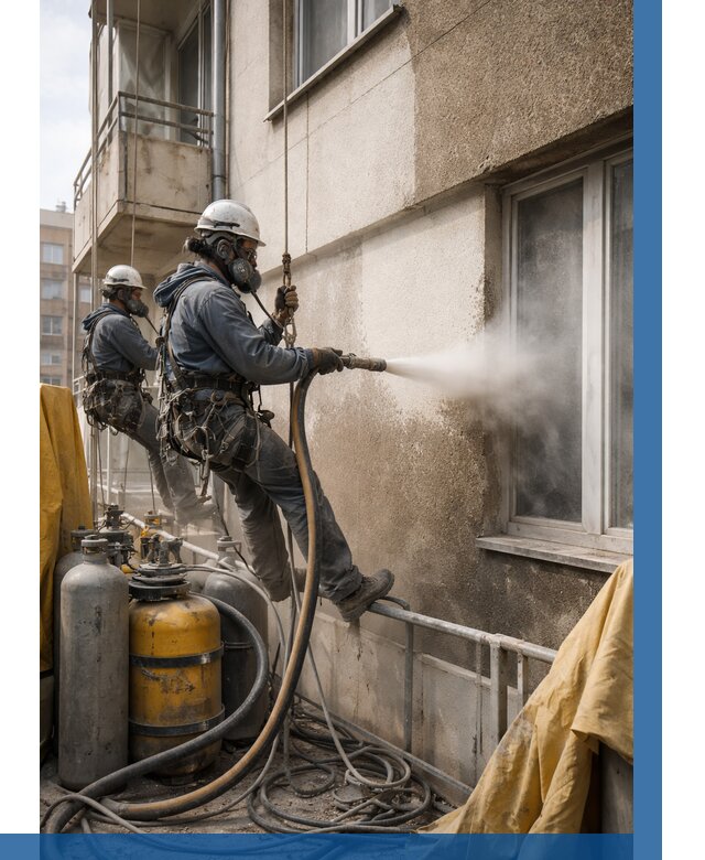 Пескоструйная очистка фасада в Майкопе от 657 р. | ВЫСОТНИК-Мкп