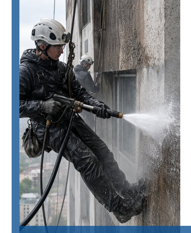 Гидроструйная очистка фасадов и конструкций в Майкопе