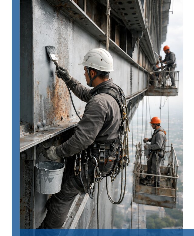 Покраска металлоконструкций на высоте в Майкопе профессионально