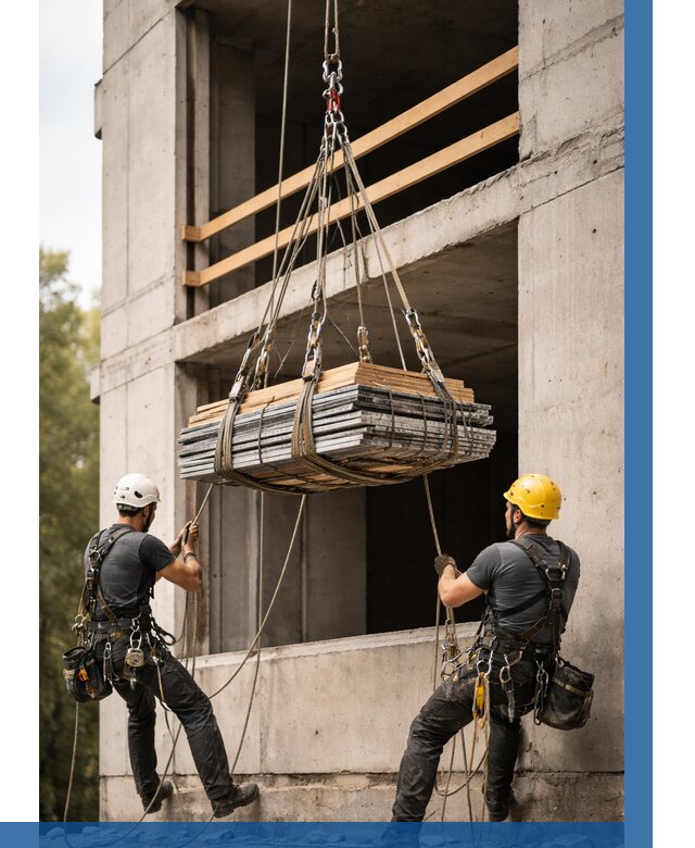 Подъем материала на этаж веревками в Майкопе от 1516 р. | ВЫСОТНИК-Мкп