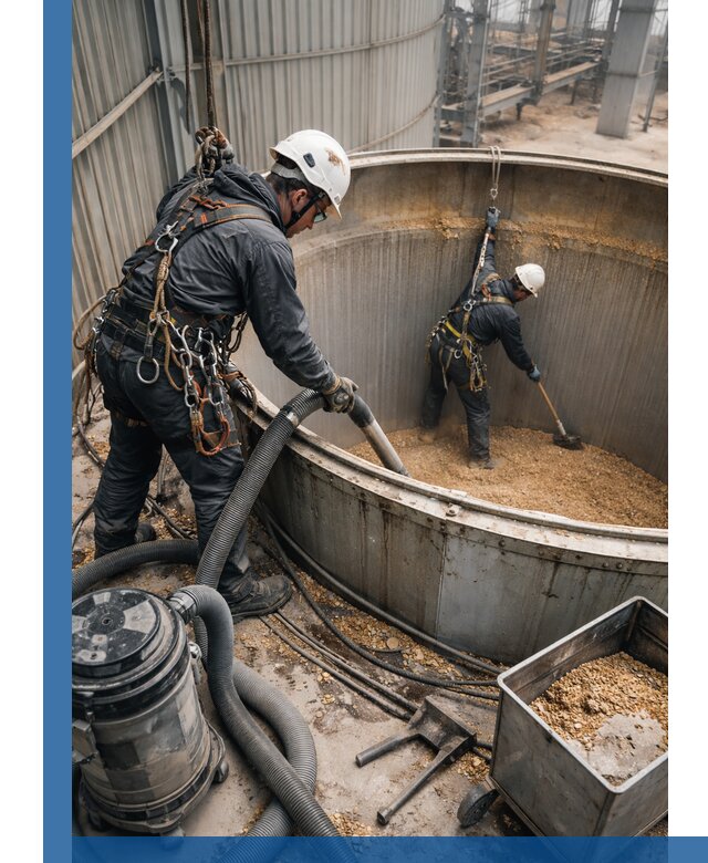 Профессиональная чистка зерновых бункеров в Майкопе с выездом