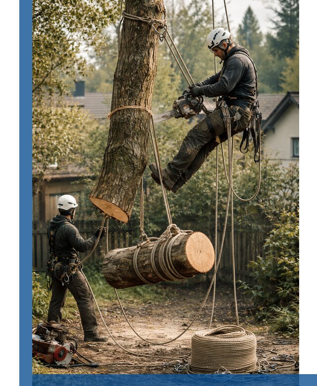 Валка деревьев частями в Майкопе, безопасно и аккуратно