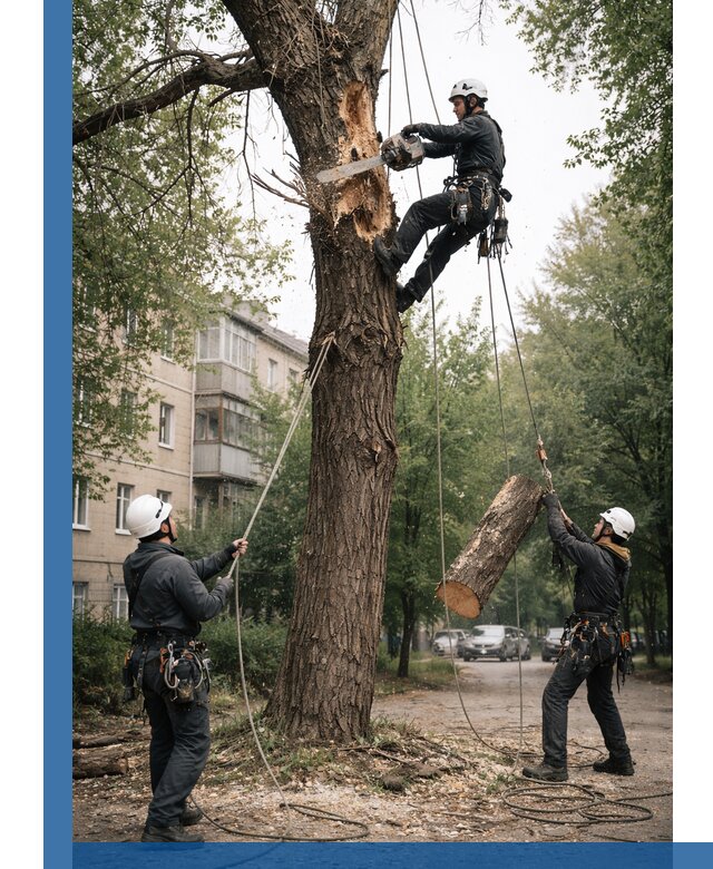 Срочное удаление аварийных деревьев в Майкопе с гарантией безопасности