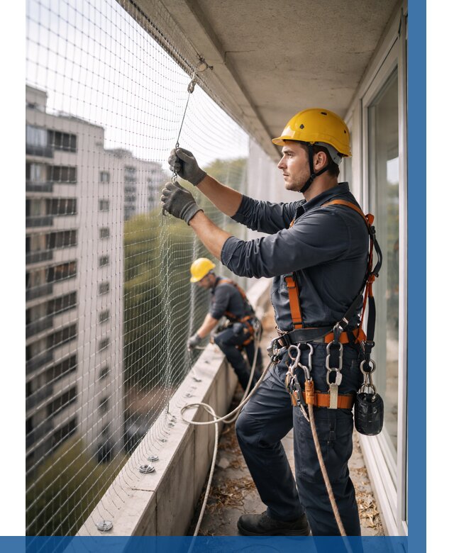 Монтаж сетки от птиц в Майкопе от 4549 р. | ВЫСОТНИК-Мкп