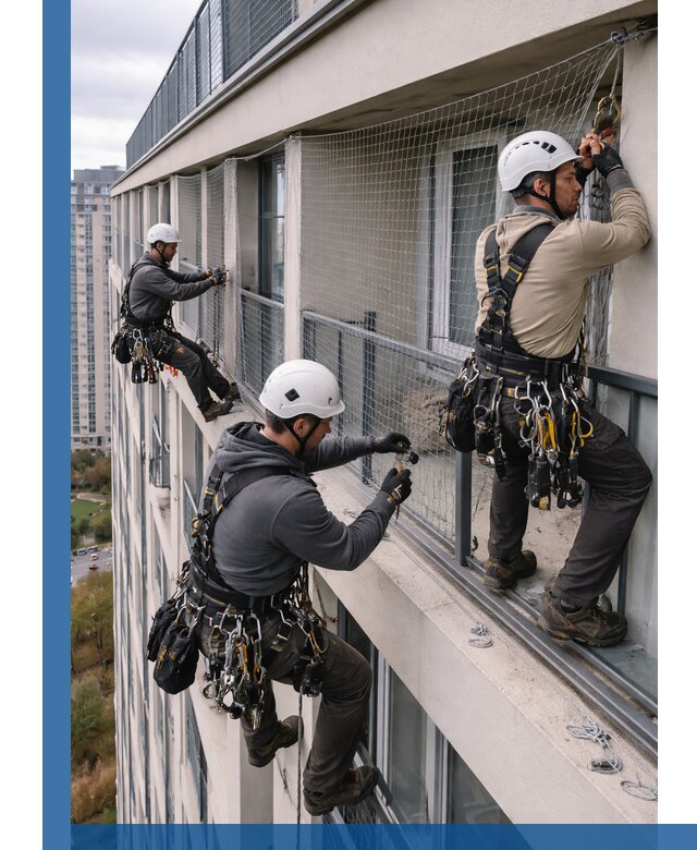 Профессиональный монтаж защитной сетки от птиц в Майкопе