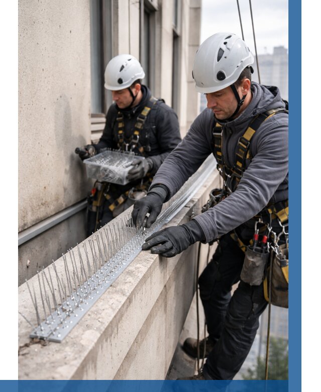 Установка шипов от птиц в Майкопе от 859 р. | ВЫСОТНИК-Мкп